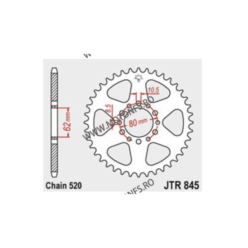 JT - Foaie (spate) JTR845, 46 dinti - XT250/SR250 112-461-46  JT Foi Spate 117,00 lei 117,00 lei 98,32 lei 98,32 lei