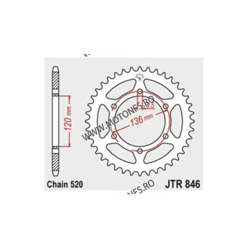 JT - Foaie (spate) JTR846, 39 dinti - RD350LC YPVS 1983-/SZR660 1997- 112-465-39  JT Foi Spate 102,00 lei 102,00 lei 85,71 le...