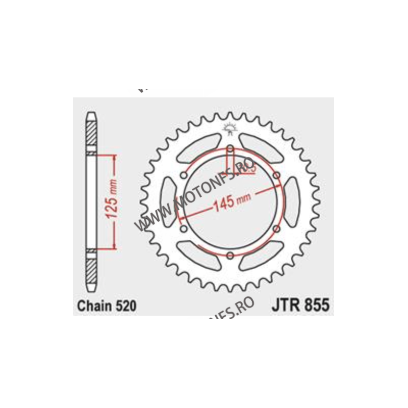 JT - Foaie (spate) JTR855, 45 dinti - XT660 R	2004 - 2016 XT660 X Supermoto	2004 - 2016 XT660 Z Tenere	2008 - 2016 112-466-45...