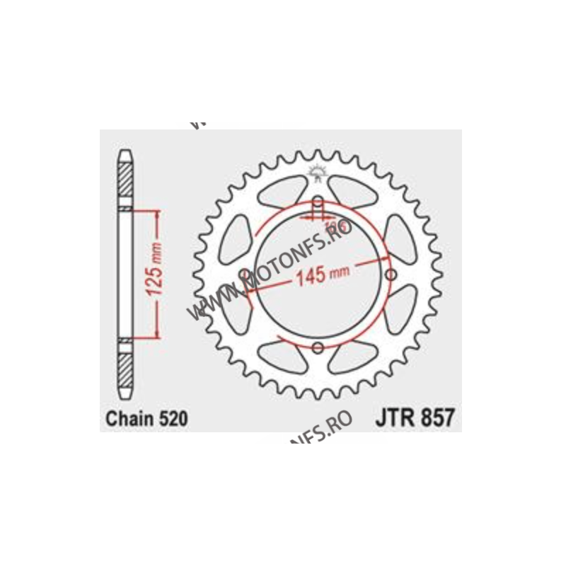 JT - Foaie (spate) JTR857, 40 dinti - Yamah YFM350 X Warrior (4 x 10.5) XT500 Z XT600 XT600 (27-PS) XT600 Z Tenere 112-446-40...