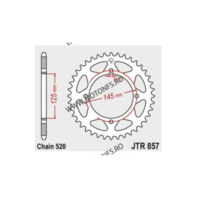 JT - Foaie (spate) JTR857, 47 dinti - YAMAHA	125	XV125 Virago	1997 - 2000 TT600 RE	2003 - 2005 112-446-47/112-446-47-1  JT Fo...