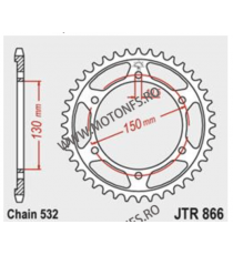 JT - Foaie (spate) JTR866, 47 dinti - Yamaha FZR1000 Exup	1989 - 1995 YZF1000 R Thunderace	1996 - 2002 112-768-47  JT Foi Spa...