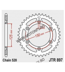 JT - Foaie (spate) JTR897, 50 dinti - KTM EGS/EXC/MX/SX/125/150/250/300/400/450/500/520/600/620 115-464-50/115-464-50-1  JT F...
