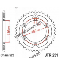 JT - Foaie MX (spate) JTR251, 48 dinti -HONDA XR250 R XR500 R XR600 R/ YAMAHA YZ/YZ-F/WR ab125ccm 112-460-48-3  JT Foi Spate ...