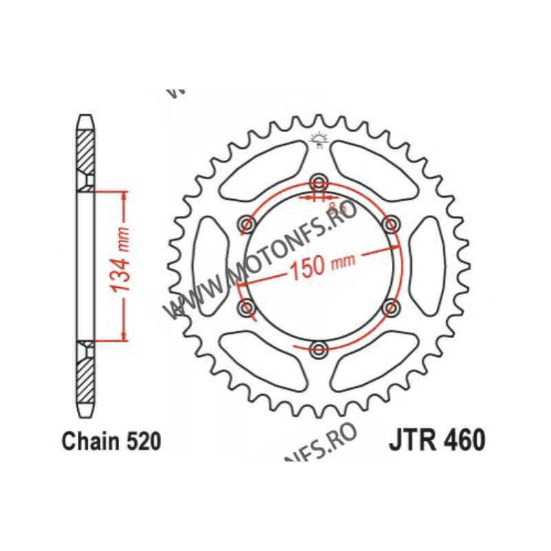 JT - Foaie MX (spate) JTR460, 48 dinti - KAWASAKI KX125 KDX250 KX250 KX500/ SUZUKI RM-Z 250 114-468-48-3  JT Foi Spate 122,00...