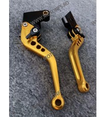 FZ6 N/S FZ1 MT09 FZ8 XSR700/900 XV950 XJ6 Yamaha Manete Scurte Ambreiaj Frana Classic Auriu Cu Cheieta Negre MSAU-F16/Y688  M...