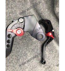 ZX6R/636 ZX10R Z1000 Z750R Z1000 Kawasaki Set Manete Scurte Ambreiaj Frana Classic Negre Cu Cheieta Rosu MSNRO-F88/K828  Mane...