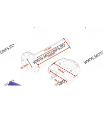 Mâner de accelerație Rapid + 2 cablu de accelerație Motocicletă 22 mm CNC Aluminiu Quick Twister... MA2CAB-A01  Acceleratie 1...