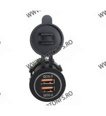 USB x 2, QC3.0 , Led Rosu, Culoare Negru CH-016  Voltmetru / Prize Moto 65,00 lei 65,00 lei 54,62 lei 54,62 lei