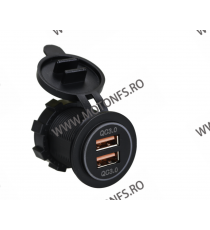 USB x 2, QC3.0 , Led Rosu, Culoare Negru CH-016  Voltmetru / Prize Moto 65,00 lei 65,00 lei 54,62 lei 54,62 lei