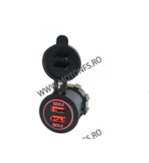 USB x 2, 4.2A , Led Rosu, Culoare Negru CS-526  Voltmetru / Prize Moto 40,00 lei 40,00 lei 33,61 lei 33,61 lei