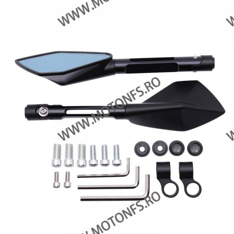 Set 2 Buc Oglinzi Universal CNC Negru Pentru Motocicleta Naked Streetfighter Sport X9CV6 X9CV6  Oglinzi Aluminiu CNC 149,00 l...