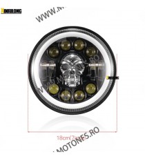 7 Inch Far Universal Moto  H4 DRL LED Omologat E9 Cafe Racer Chopper, Bobber Harley Davidson ,Jeep MS-D120  Faruri Moto Unive...