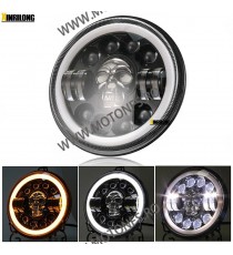 7 Inch Far Universal Moto  H4 DRL LED Omologat E9 Cafe Racer Chopper, Bobber Harley Davidson ,Jeep MS-D120  Faruri Moto Unive...