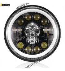 7 Inch Far Universal Moto  H4 DRL LED Omologat E9 Cafe Racer Chopper, Bobber Harley Davidson ,Jeep MS-D120  Faruri Moto Unive...