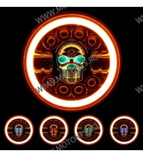 7 Inch Far Universal Moto  H4 DRL LED Omologat E9 Cafe Racer Chopper, Bobber Harley Davidson ,Jeep MS-D120  Faruri Moto Unive...