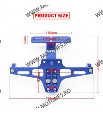 Suport Numar CNC + Lumina LED Albastru / motocicleta / scuter / atv / universal CODHPR3-1 HPZJR3-1  Suport Numar Universal Si...