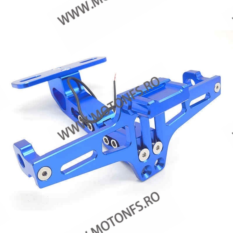 Suport Numar CNC + Lumina LED Albastru / motocicleta / scuter / atv / universal CODHPR3-1 HPZJR3-1  Suport Numar Universal Si...