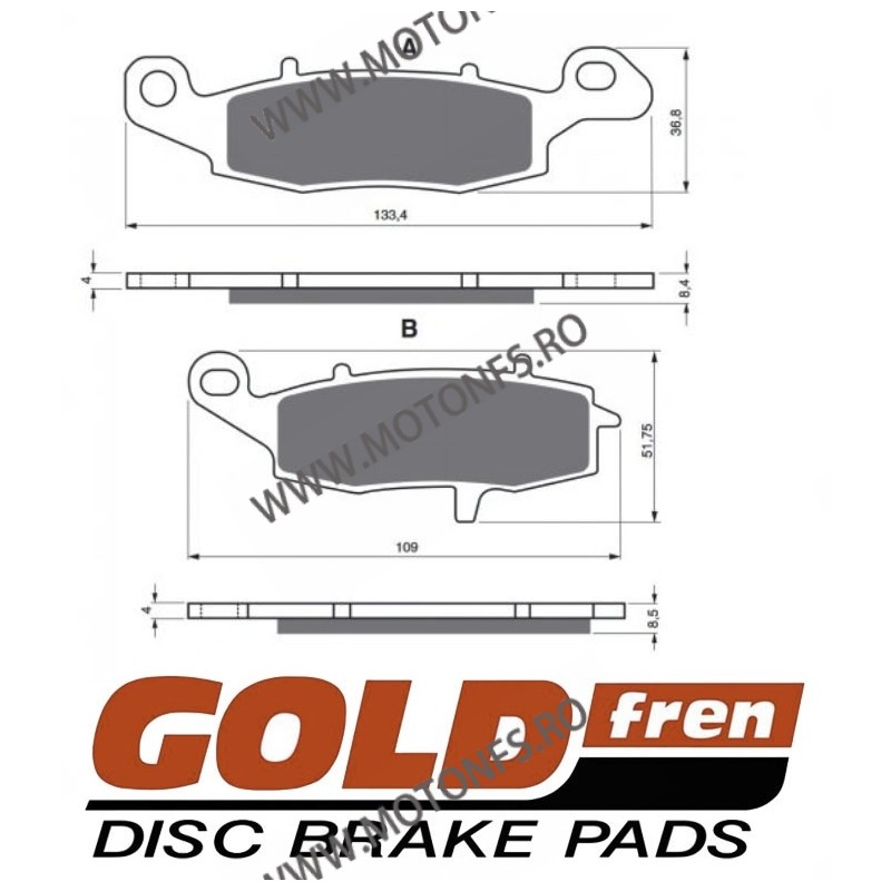 GOLDFREN Placute de frana fata (stanga) 104 S33 STREET FRONT 797.41.04  / 575-705 GOLDFREN Placute Frana GOLDFREN 144,00 lei ...