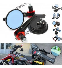 2 bucati Oglinzi pentru capatul de ghidon rosu UNIVERSALE MOTO SCUTER ATV HONDA YAMAHA SUZUKI KAWASAKI DUCATI BMW TRIUMPH OG2...