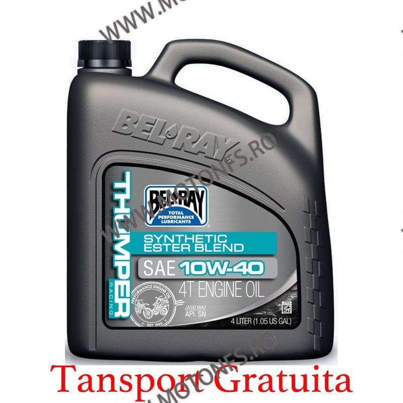 10W40 ULEI BEL-RAY THUMPER RACING SEMI SINTETIC 4L 99520-B4LW  BEL-RAY 10W-40 274,00 lei 274,00 lei 230,25 lei 230,25 lei