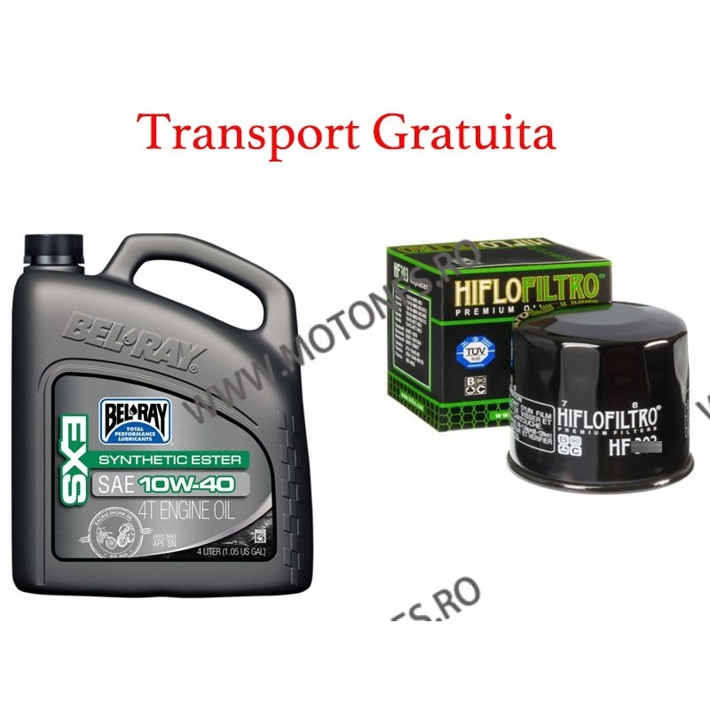 10W-40 Ulei de motor Bel-Ray EXS FULL SYNTHETIC ESTER 4T 4 l + Hiflo filtru standard Cadou + Tansport Gratuita QB9RM 99161-B4...