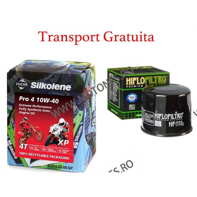 10W-40 Ulei de motor SILKOLENE PRO 4 - XP 4 l + Cadou Filtru Hiflo Standard + Transport Gratuita U5XVL 601449833-Aprilia -BMW...