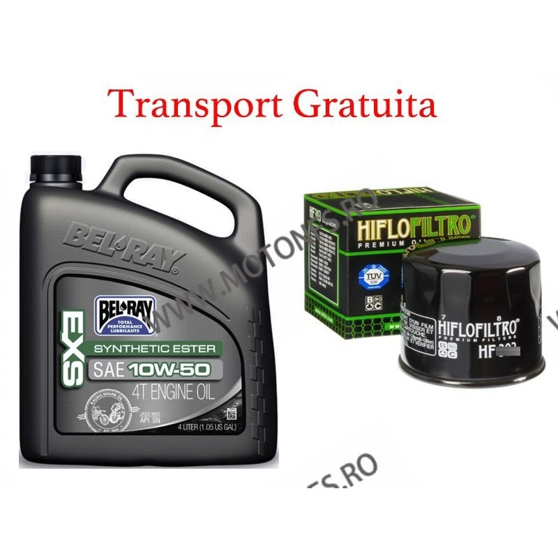 10W-50 Ulei de motor Bel-Ray EXS FULL SYNTHETIC ESTER 4T 4 l + Hiflo filtru standard Cadou + Transport Gratuita J6LQU 99160-B...