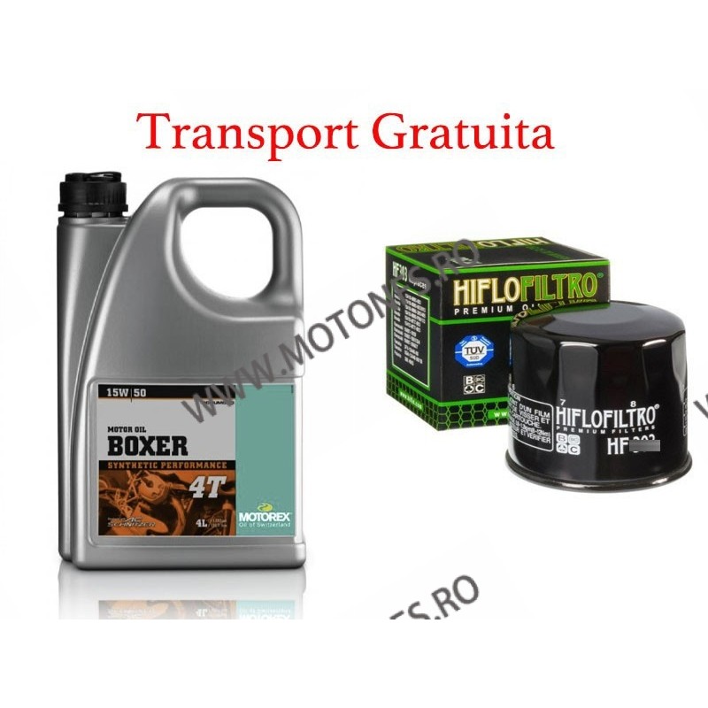 MOTOREX - BOXER 15W50 - 4L + FILTRU ULEI GRATUIT (MAX 30 RON RETAIL) +TRANSPORT GRATUITA 940-375 MOTOREX MOTOREX 15W-50 260,0...