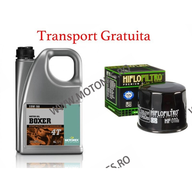 MOTOREX - BOXER 15W50 - 4L + FILTRU ULEI GRATUIT (MAX 30 RON RETAIL) +TRANSPORT GRATUITA 940-375  MOTOREX 15W-50 260,00 lei 2...