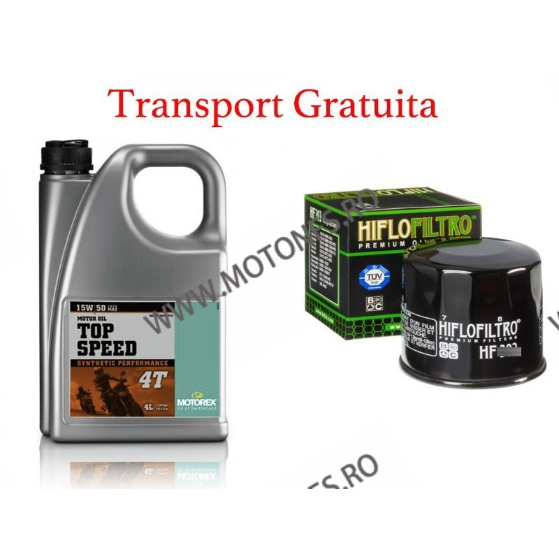 MOTOREX - TOP SPEED 15W50 - 4L + FILTRU ULEI GRATUIT (MAX 30 RON RETAIL) +TRANSPORT GRATUITA 940-275  MOTOREX 15W-50 280,00 l...