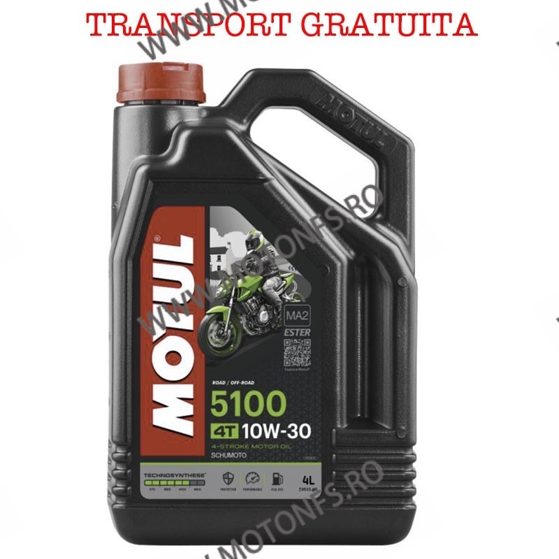 MOTUL - 5100 10W30 - 4L + TRANSPORT GRATUITA M4-063  MOTUL 10W-30 204,00 lei 204,00 lei 171,43 lei 171,43 lei