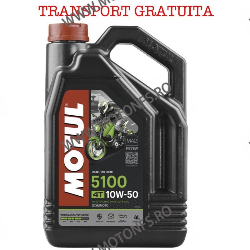 MOTUL - 5100 10W50 - 4L + TRANSPORT GRATUITA M4-076  MOTUL 10W-50 204,00 lei 204,00 lei 171,43 lei 171,43 lei