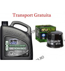 10W-50 Ulei de motor Bel-Ray EXS FULL SYNTHETIC ESTER 4T 4 l + Hiflo filtru standard Cadou + Transport Gratuita 99160-B4LW BE...