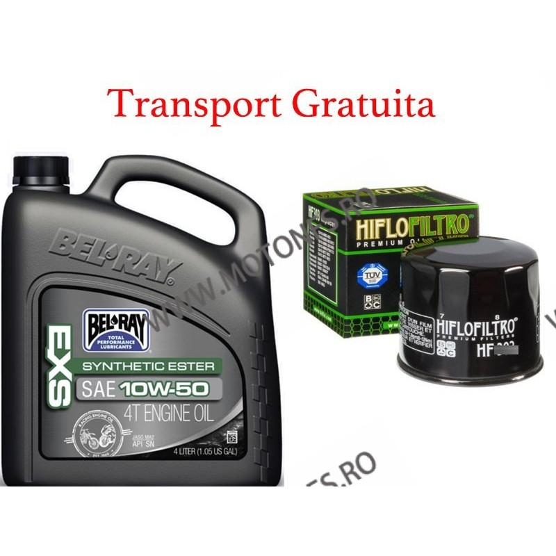 10W-50 Ulei de motor Bel-Ray EXS FULL SYNTHETIC ESTER 4T 4 l + Hiflo filtru standard Cadou + Transport Gratuita 99160-B4LW BE... 10W-50 Ulei de motor Bel-Ray EXS FULL SYNTHETIC ESTER 4T 4 l + Hiflo filtru standard Cadou + Transport Gratuita 99160-B4LW BE...