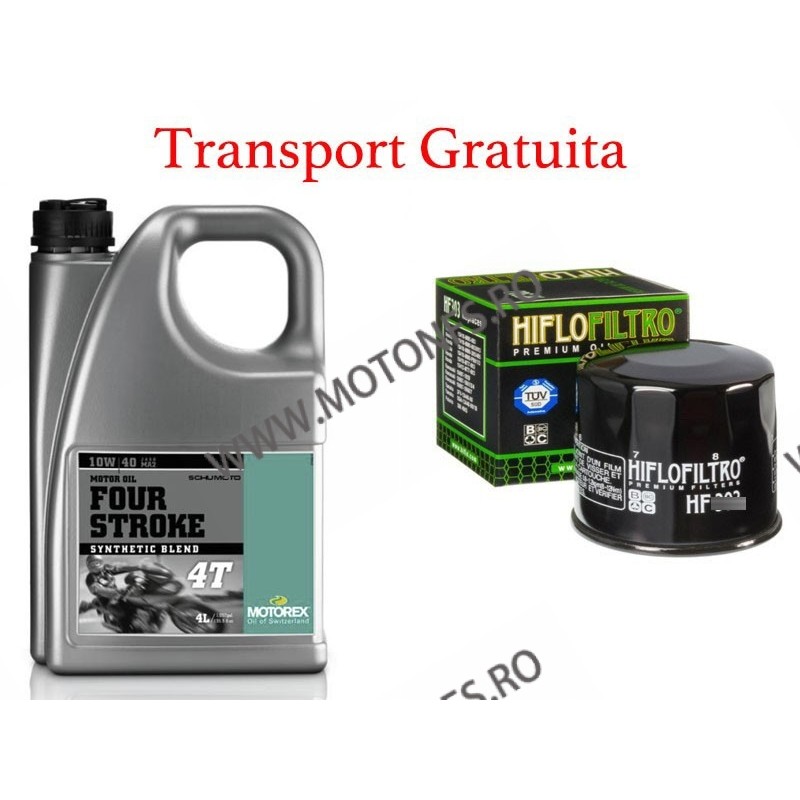 10W40 MOTOREX - FOUR STROKE - 4L + Hiflo filtru standard Cadou + Transport Gratuita 940-955 MOTOREX MOTOREX 10W-40 215,00 lei...