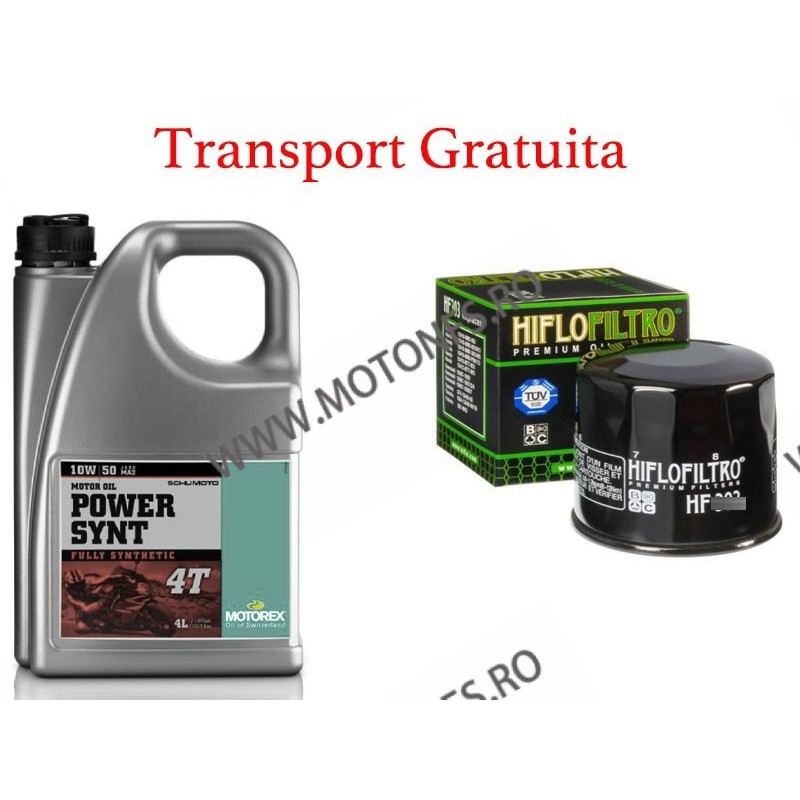 MOTOREX - POWER SYNT 10W50 - 4L + FILTRU ULEI GRATUIT (MAX 30 RON RETAIL) + TRANSPORT GRATUITA 940-235 MOTOREX MOTOREX 10W-50...