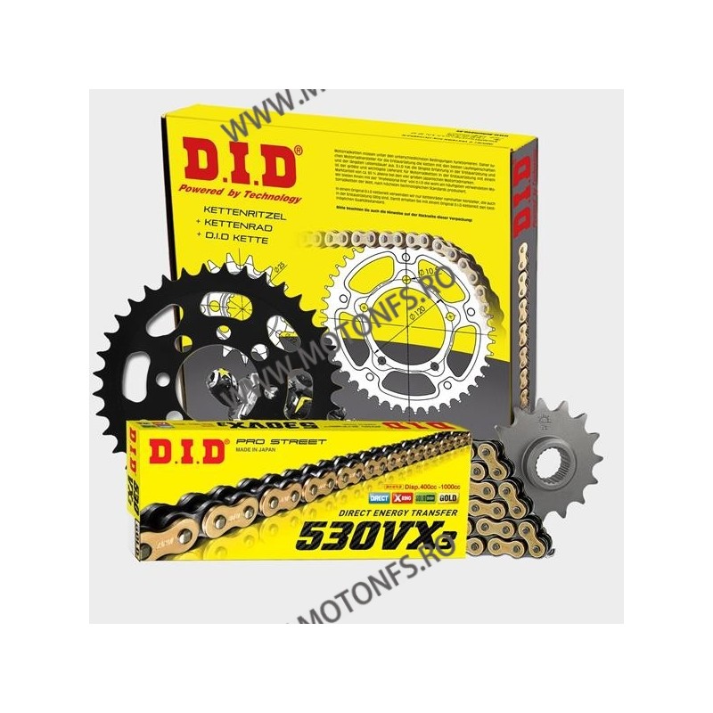 DID - kit lant Yamaha FZ-1 Fazer 2006- (lant Gold), pinioane 17/45, lant 530VX-122 Gold X-Ring 122-917-1 DID RACING CHAIN Kit...