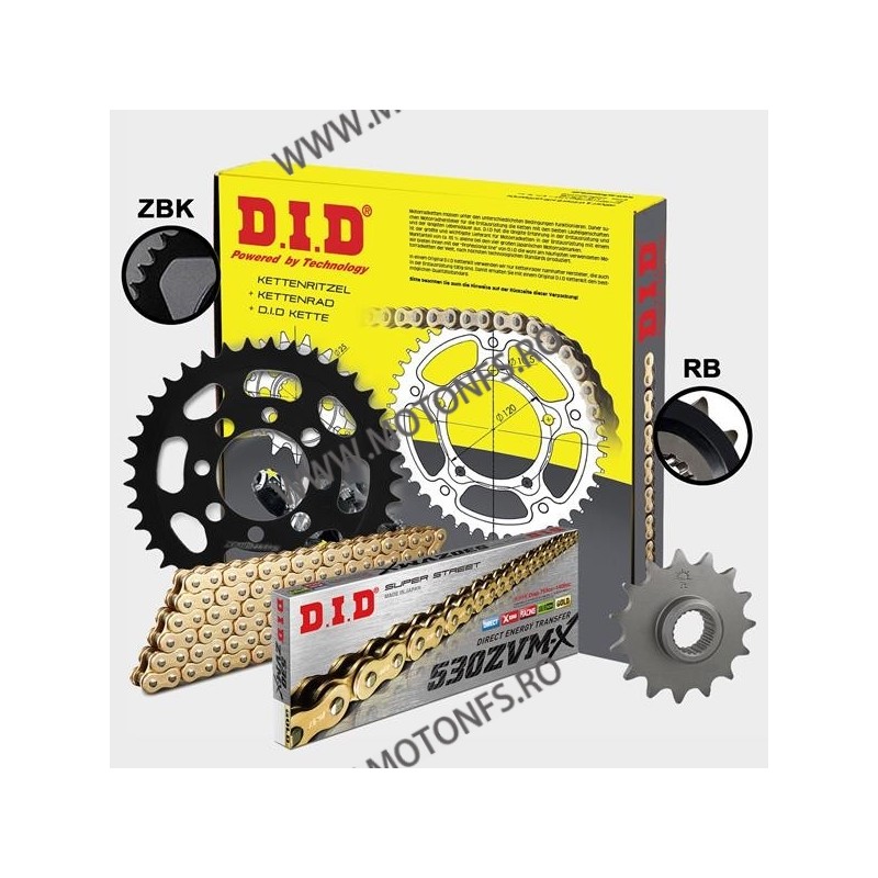 DID - kit lant Suzuki GSX-R1300 Hayabusa - 2007, pinioane 17/40, lant 530ZVM-X-112 Gold X-Ring PREMIUM with RB and ZBK sprock...