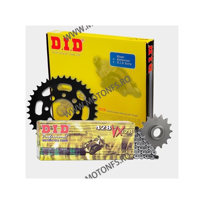 DID - kit lant Yamaha YBR125 2005- 2006, pinioane 14/45, lant 428VX-118 X-Ring 122-11 / DID-204-093 DID RACING CHAIN Kit Yama...