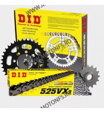 DID - kit lant BMW F800GS 2009-, pinioane 16/42, lant 525VX-116 X-Ring Rear sprocket with 10,5mm holes 125-024 / DID-401-027 ...
