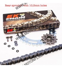 Chain kit EK ADVANCED EK + JT with SRX2 chain -recomandat Rear sprocket with 10,5mm holes STF-201-021 / 125-020 EK CHAIN Kit ...