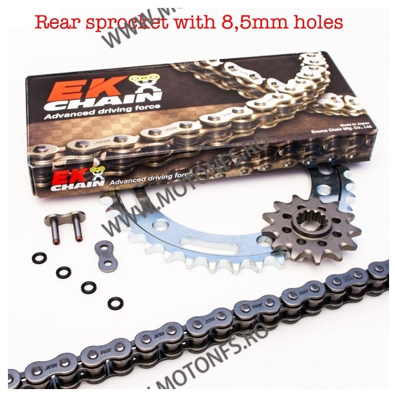 Chain kit EK ADVANCED EK + JT with SRX2 chain -recomandat Rear sprocket with 8,5mm holes STF-201-022 STF-201-022 / 125-021 EK...