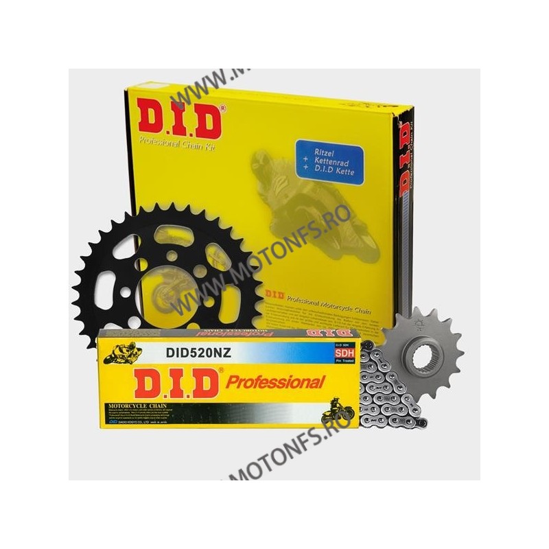 DID - kit lant Yamaha XT550, pinioane 15/39, lant 520NZ-098 Standard Ranforsat 15:39 / DID 520NZ-098 Super Non-O-Ring 122-54 ...