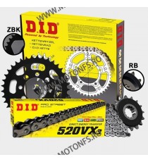DID - kit lant Kawasaki Z750/S 2004-, pinioane 15/43, lant 520VX3-112 X-Ring (cu nit) 124-909-40 DID RACING CHAIN Kit Kawasak...