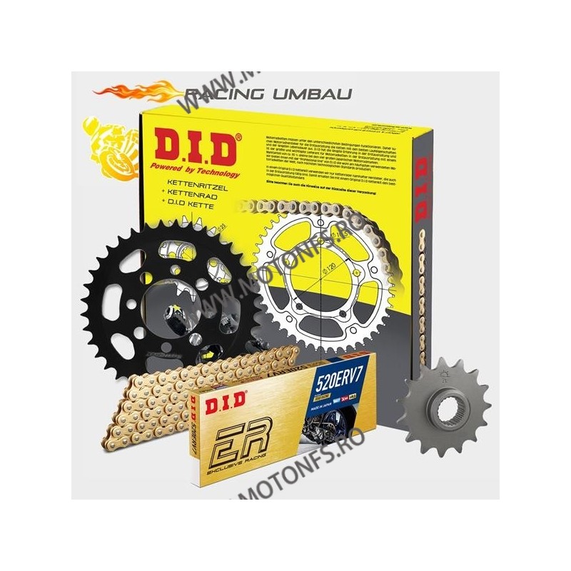 DID - kit lant Honda CBR1000RR 2006-2007, pinioane 16/42, lant DID Racing 520ERV3-114 Gold X-Ring 121-975-80 DID RACING CHAIN...
