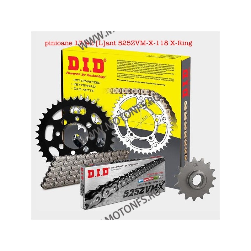 DID - kit lant KTM LC8 Adventure950/1190, pinioane 17/42, lant 525ZVM-X-118 X-Ring 125-571 / N DID RACING CHAIN Kit KTM 786,0...