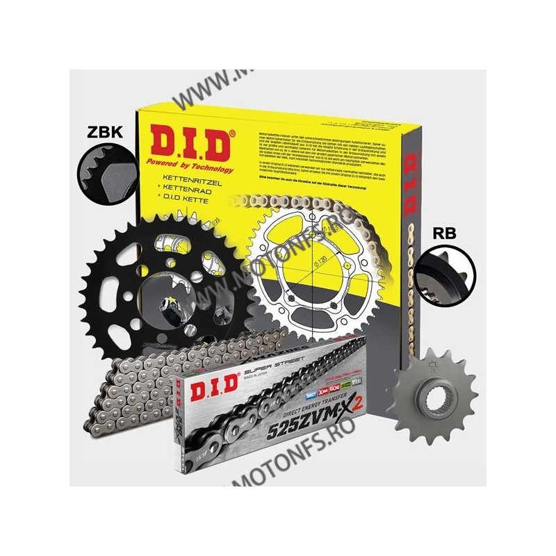 16:42 / DID 525ZVM-X2-118 X-Ring DID - kit lant KTM 950/1190 Sport bers 16:42, PREMIUM with RB and ZBK sprocket 125-572-40 DI...