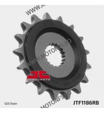 JT - Pinion (fata) JTF1186RB (garnitura cauciuc), 17 dinti - Triumph 1200 Bonneville 2016- Rubber cushioned for damping noise...