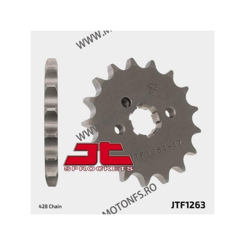 JT - Pinion (fata) JTF1263, 15 dinti - YBR125 2005-/SR125 1995 Front sprocket 15T, for chain 428 102-329-15 / 726.39.65 JT Sp...